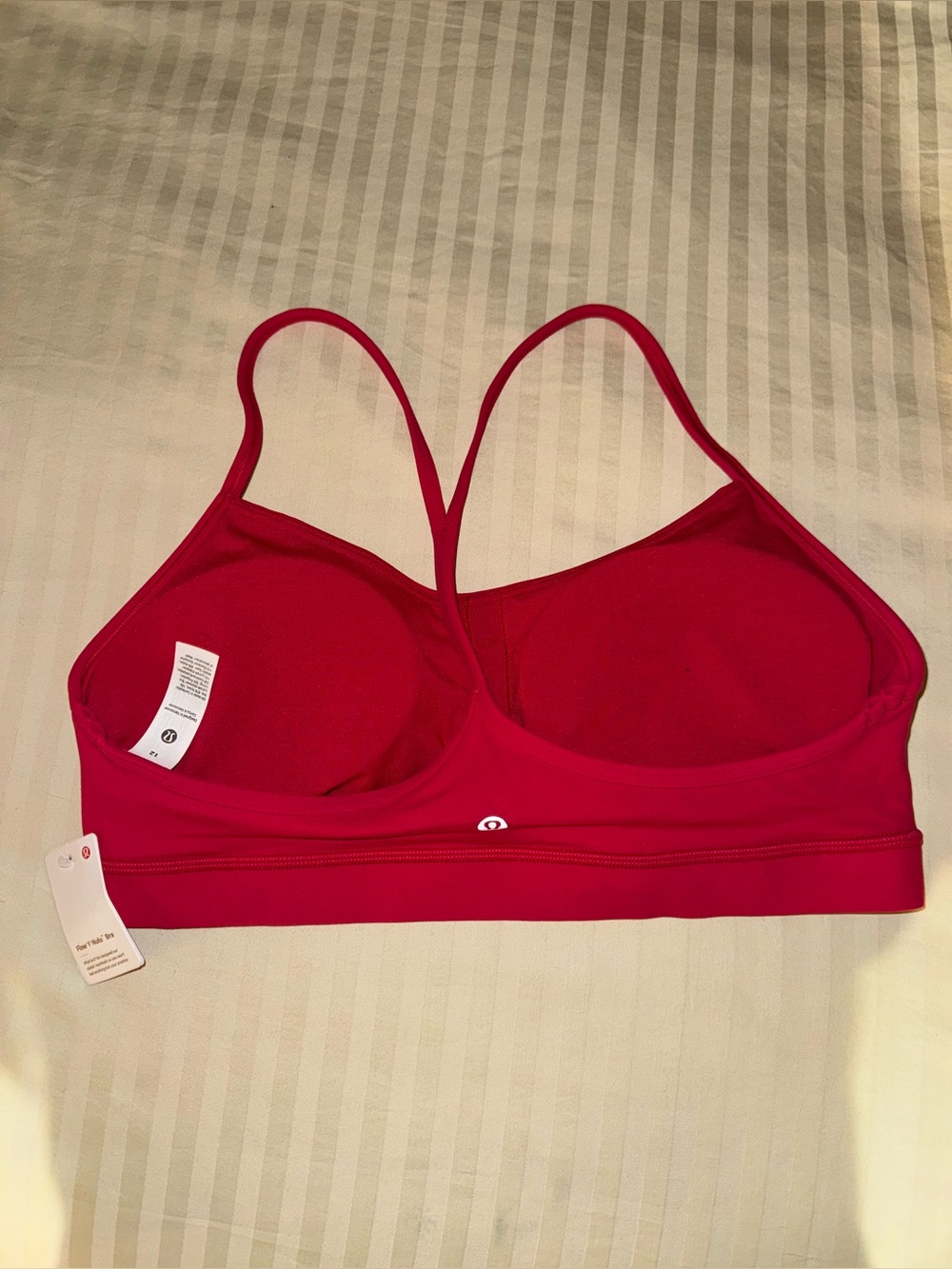 Lululemon Flow Y Bra Nulu Light Support, A-C Cups in Mulberry Spark (12/NWT) - Picture 6 of 9